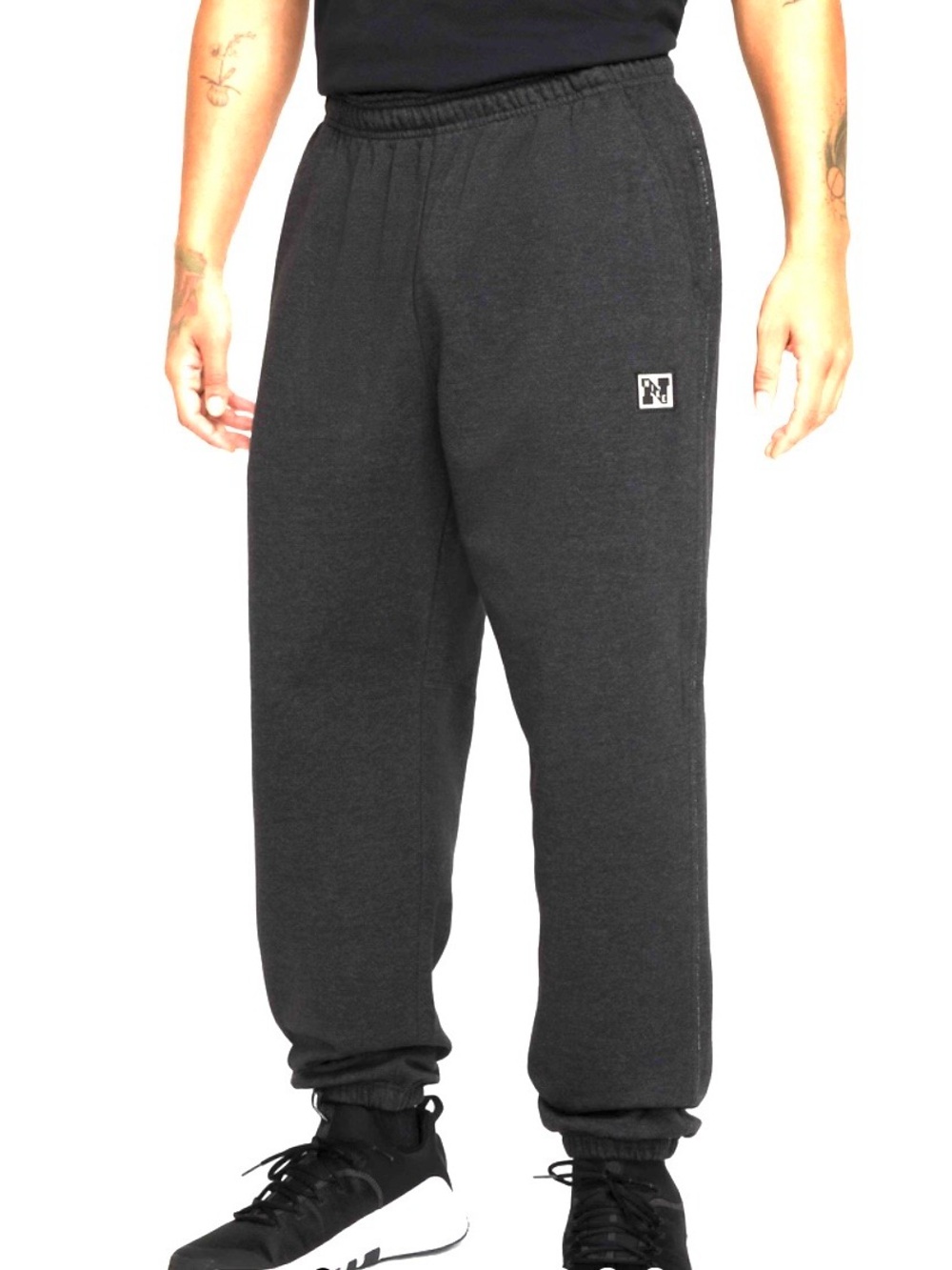 Nike Dri Fit Gym Heritage Dark Gray Fleece Fitness Sweatpants Jogger Men's L